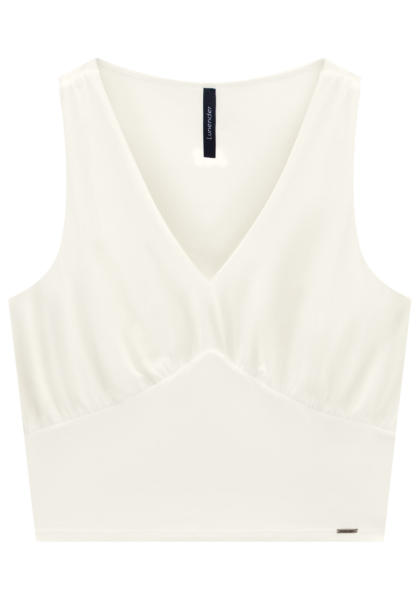 Blusa Cropped em Malha Viscose com Recorte Busto, BRANCO OFF WHITE, large.