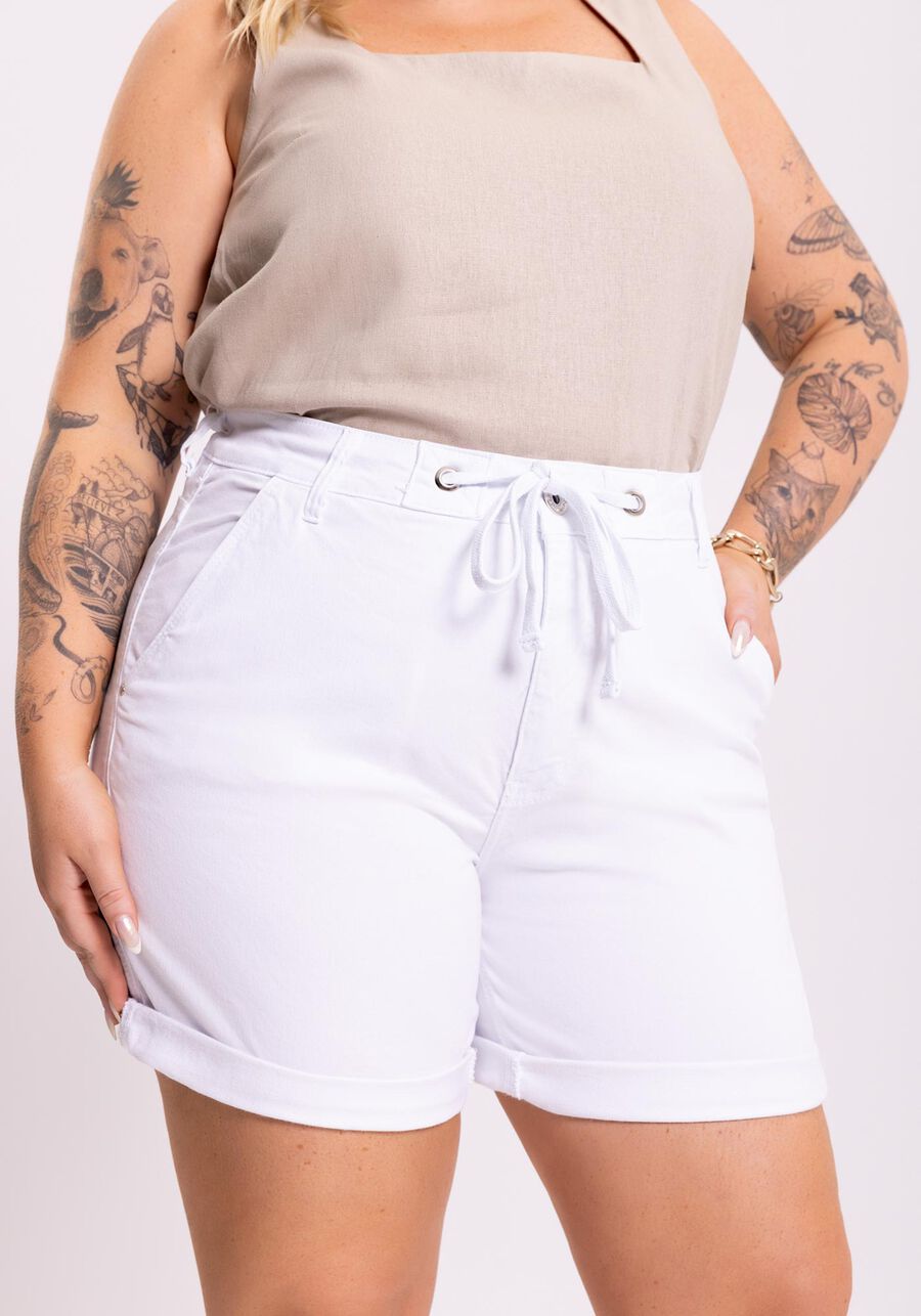 Shorts Boyfriend Plus Size Com Bolsos Em Sarja Com Elastano, . Shorts Boyfriend Plus Size Com Bolsos Em Sarja Com Elastano, , large.