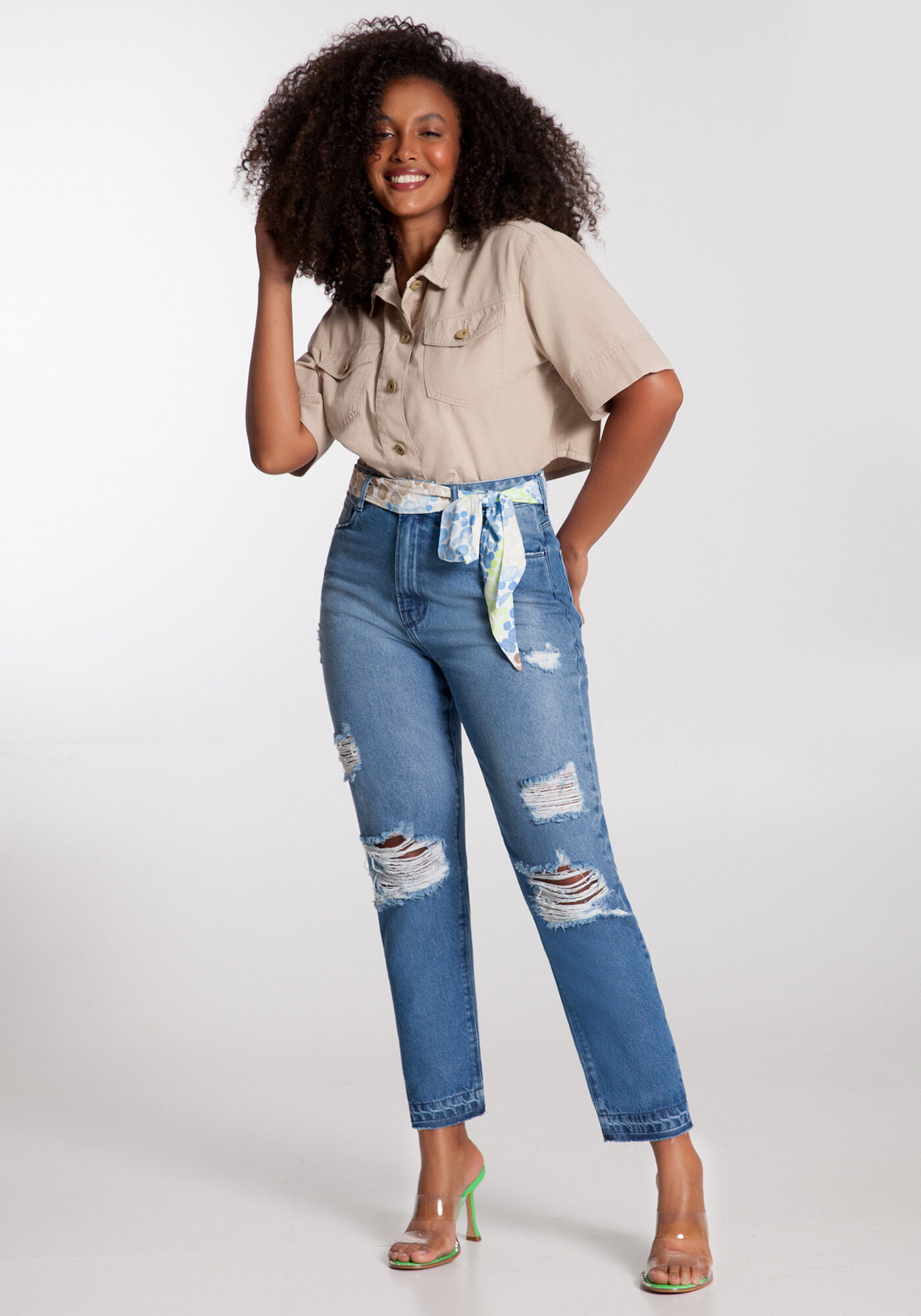 Calça jeans com cinto jeans sale