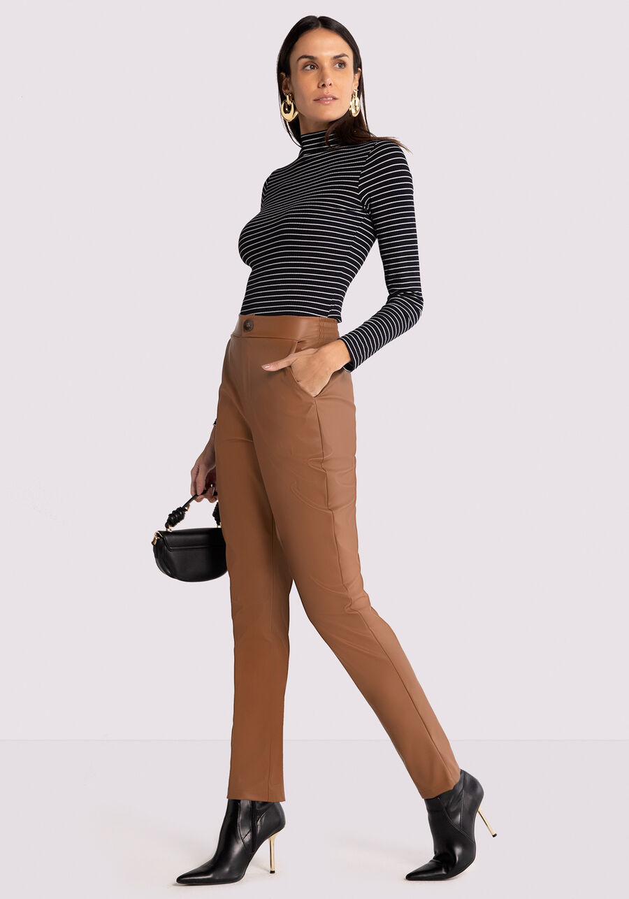 Blusa Manga Longa Listrada com Gola Alta, . Blusa Manga Longa Listrada com Gola Alta, , large.