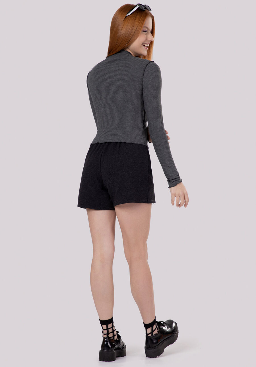 Blusa Juvenil Gola Alta com Detalhe Costura, . Blusa Juvenil Gola Alta com Detalhe Costura, , large.