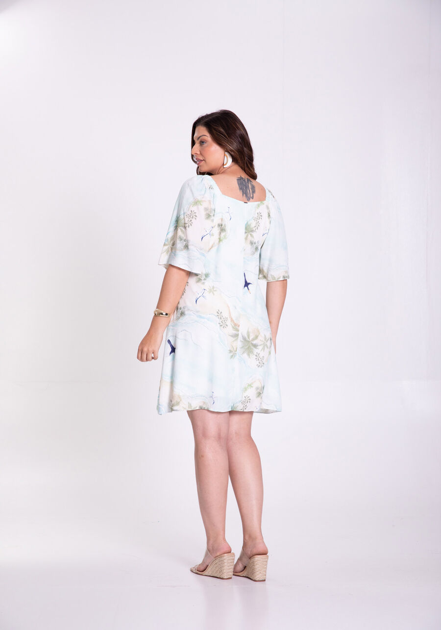 Vestido Curto Plus Size em Viscose Estampado, . Vestido Curto Plus Size em Viscose Estampado, , large.