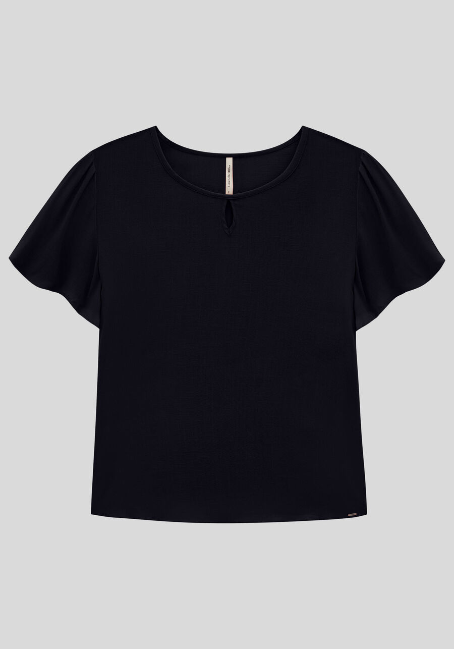 Blusa Plus Size em Viscose com Manga Flare, . Blusa Plus Size em Viscose com Manga Flare, , large.