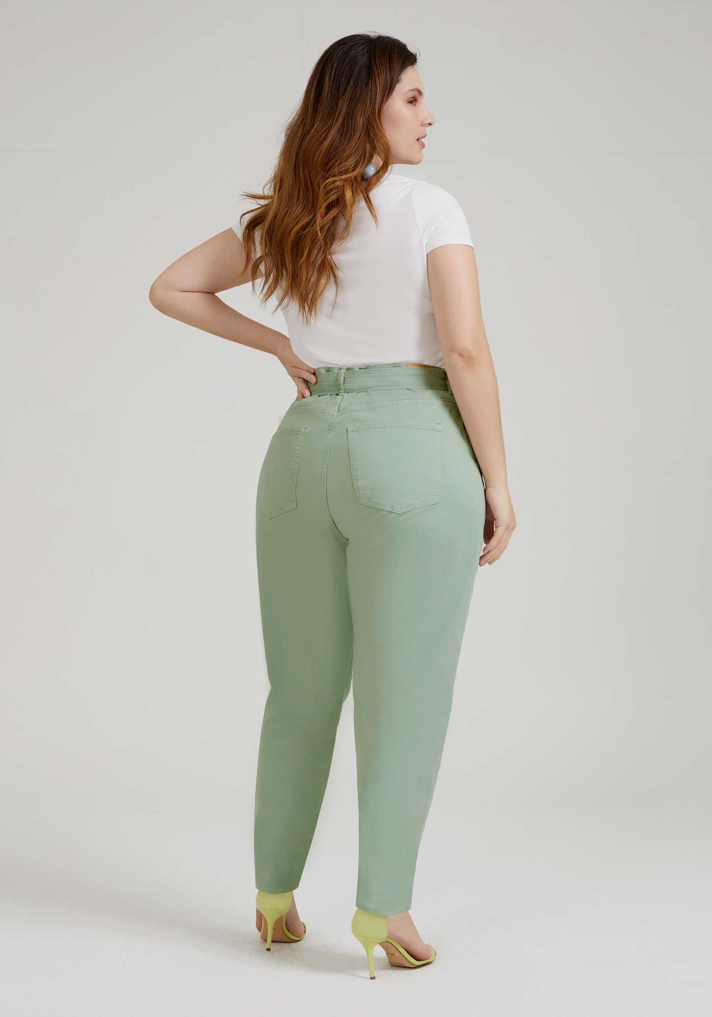 Calça de sarja cintura alta best sale