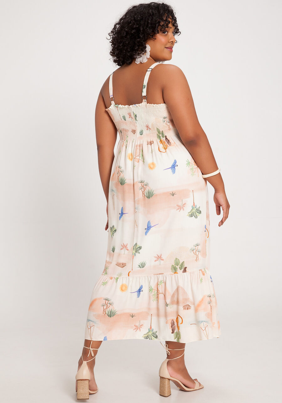 Vestido Midi Plus Size Estampado com Babado, . Vestido Midi Plus Size Estampado com Babado, , large.