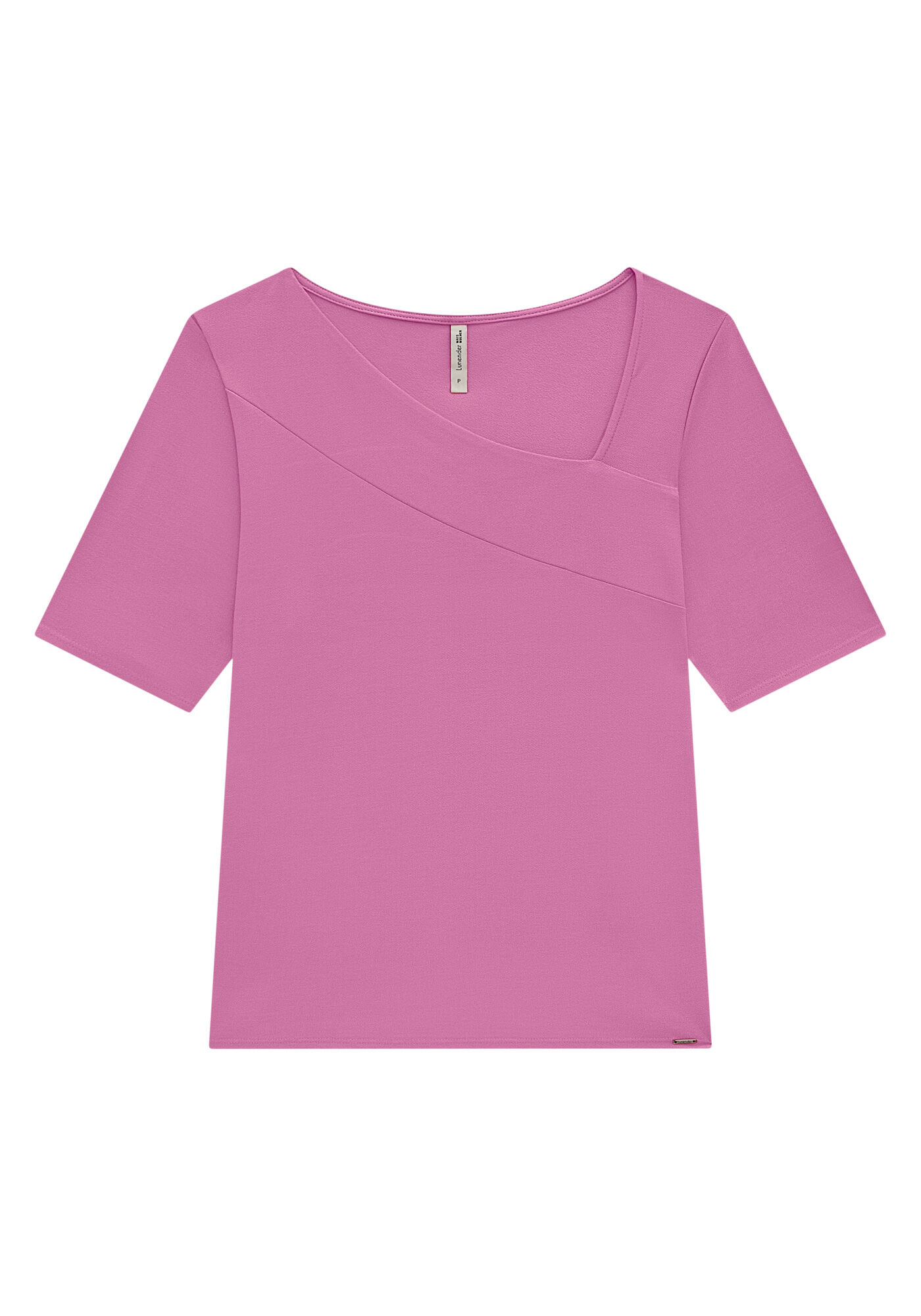 Blusa Manga Curta Plus Size com Decote Assim&eacute;trico, , large.