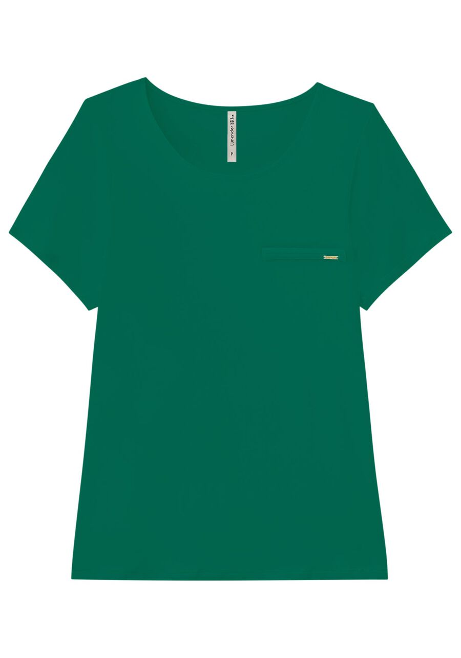 Blusa Básica Lisa De Mangas Curtas Com Detalhe Frontal, . Blusa Básica Lisa De Mangas Curtas Com Detalhe Frontal, , large.