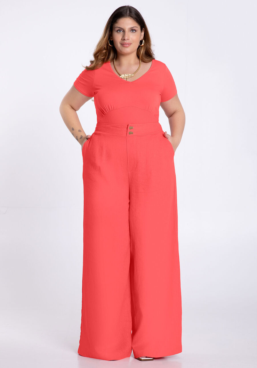 Blusa Cropped Plus Size Canelada com Franzido Busto, . Blusa Cropped Plus Size Canelada com Franzido Busto, , large.