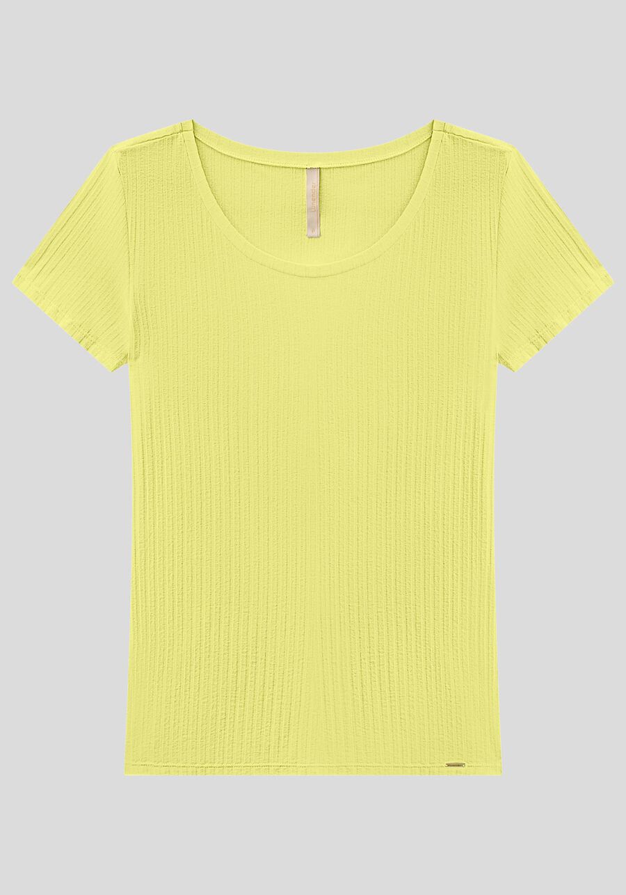 Blusa Em Malha Canelada Com Mangas Curtas E Decote Redondo, . Blusa Em Malha Canelada Com Mangas Curtas E Decote Redondo, , large.