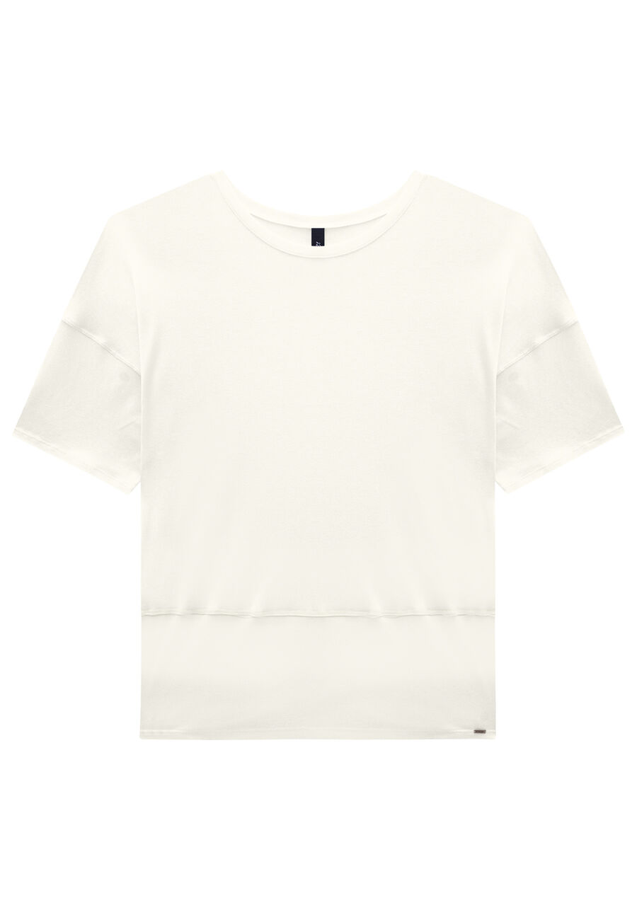 Blusa em Malha Viscose com Recorte Barra, . Blusa em Malha Viscose com Recorte Barra, , large.