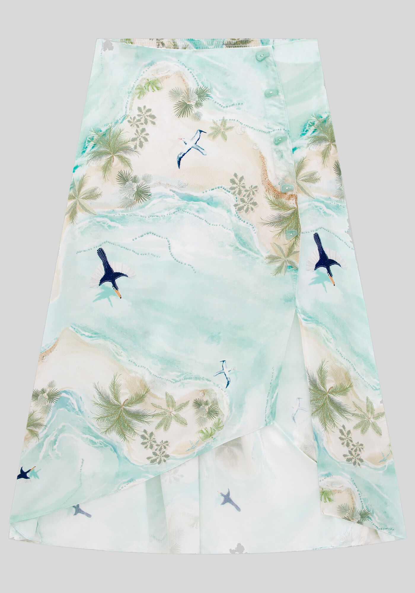 Saia midi estampada online com cropped