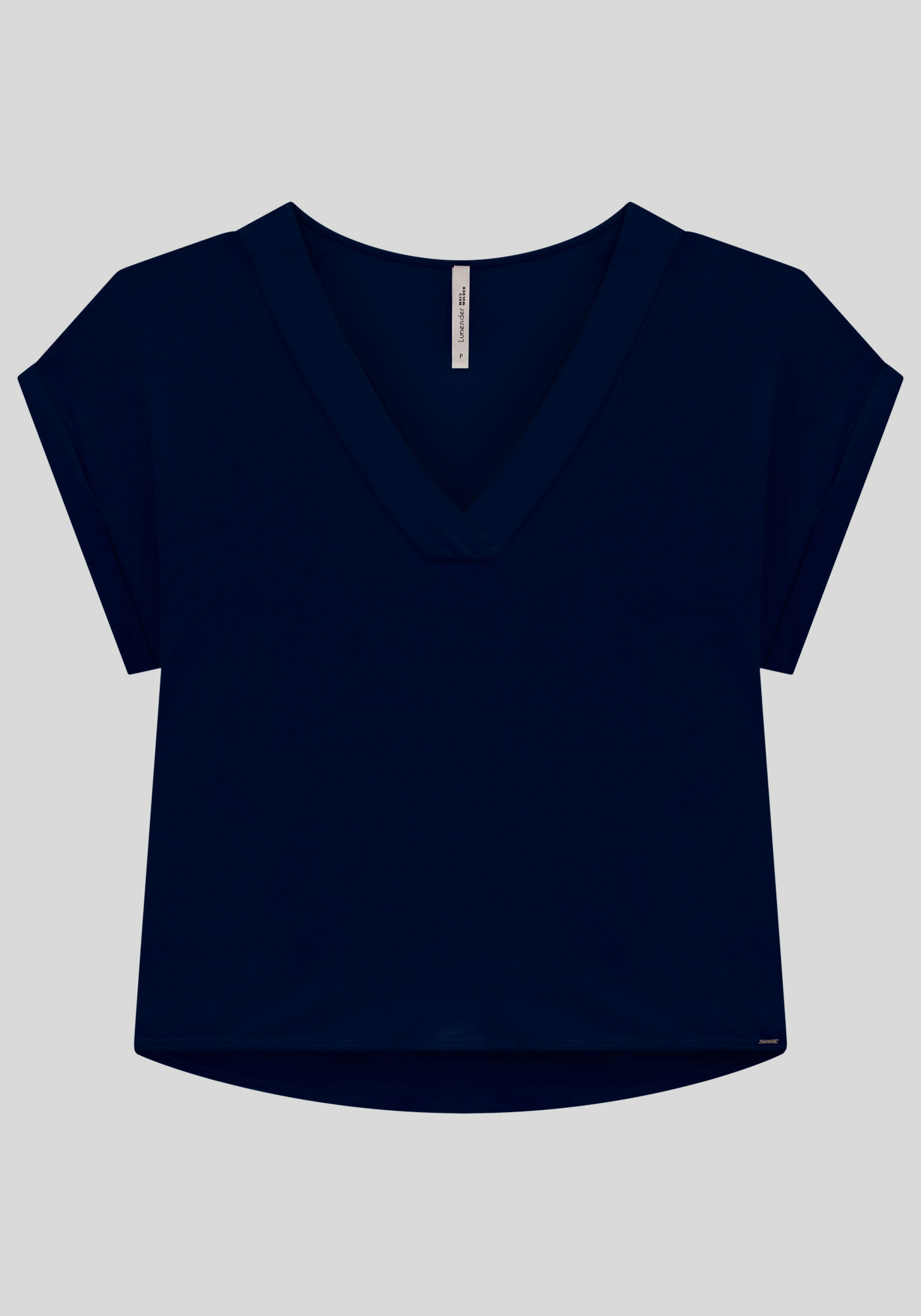 Blusa Plus Size em Malha Viscose com Decote V, , large.