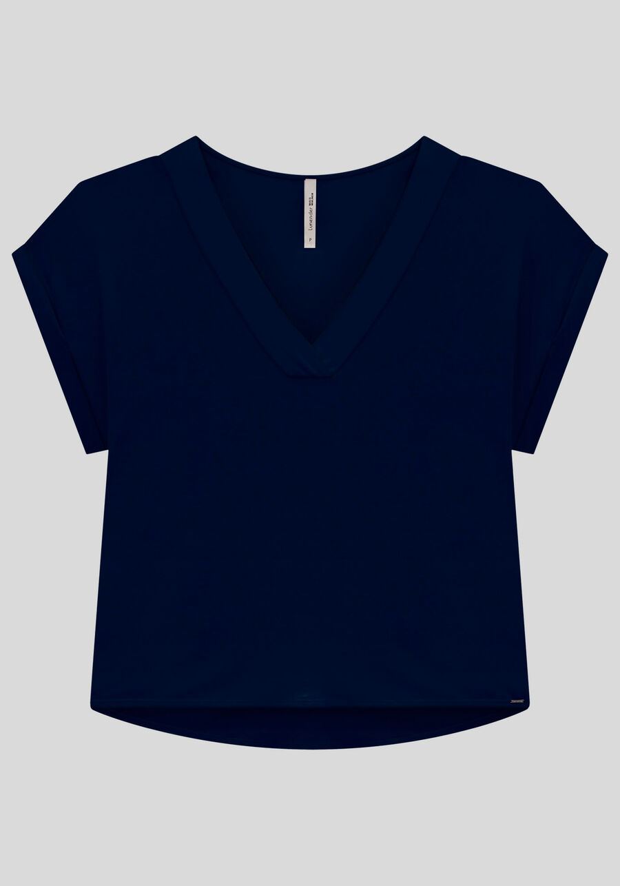Blusa Plus Size em Malha Viscose com Decote V, . Blusa Plus Size em Malha Viscose com Decote V, , large.