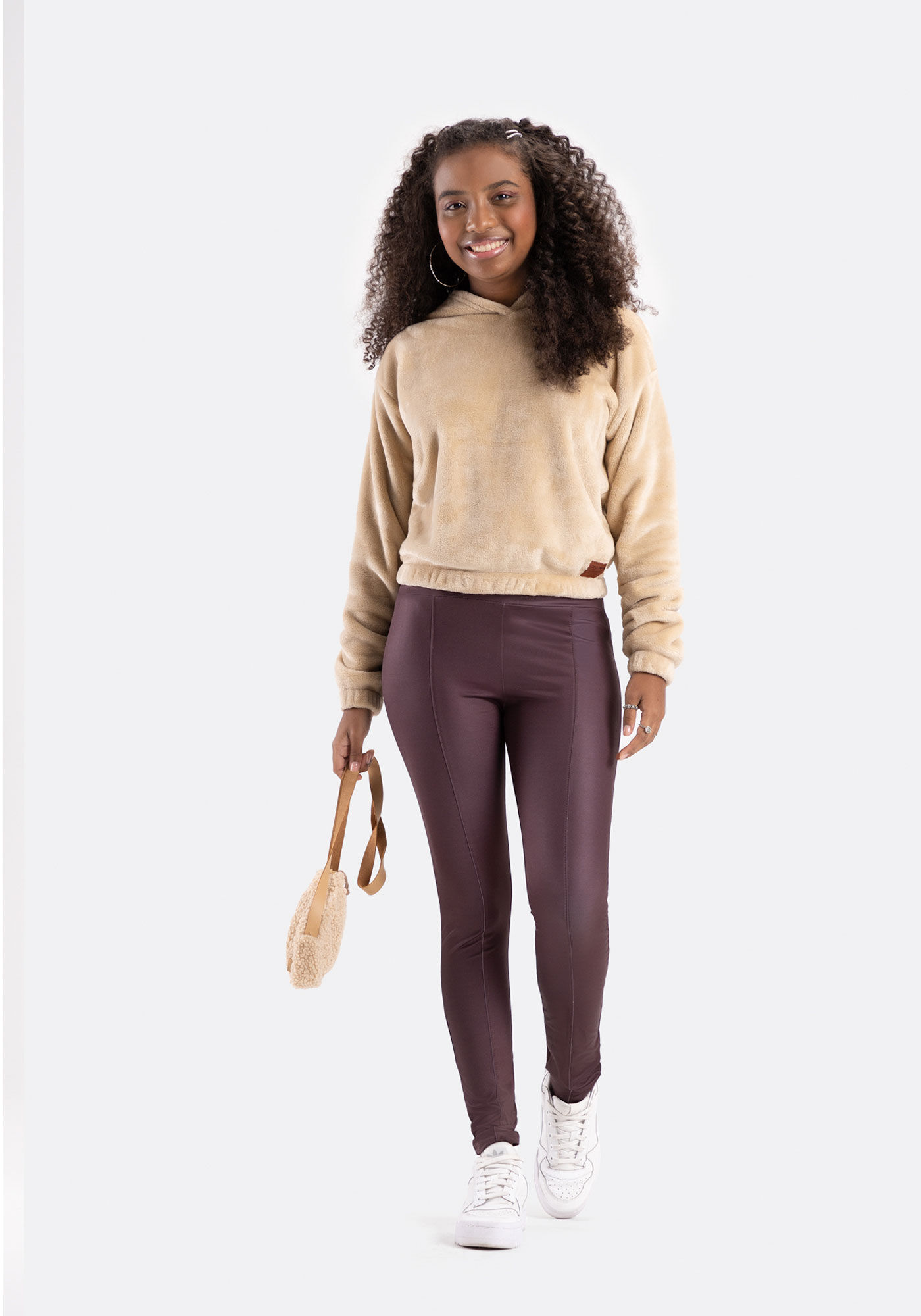 Cal&ccedil;a Legging Juvenil Com Recortes, MARROM EGGPLANT, large.