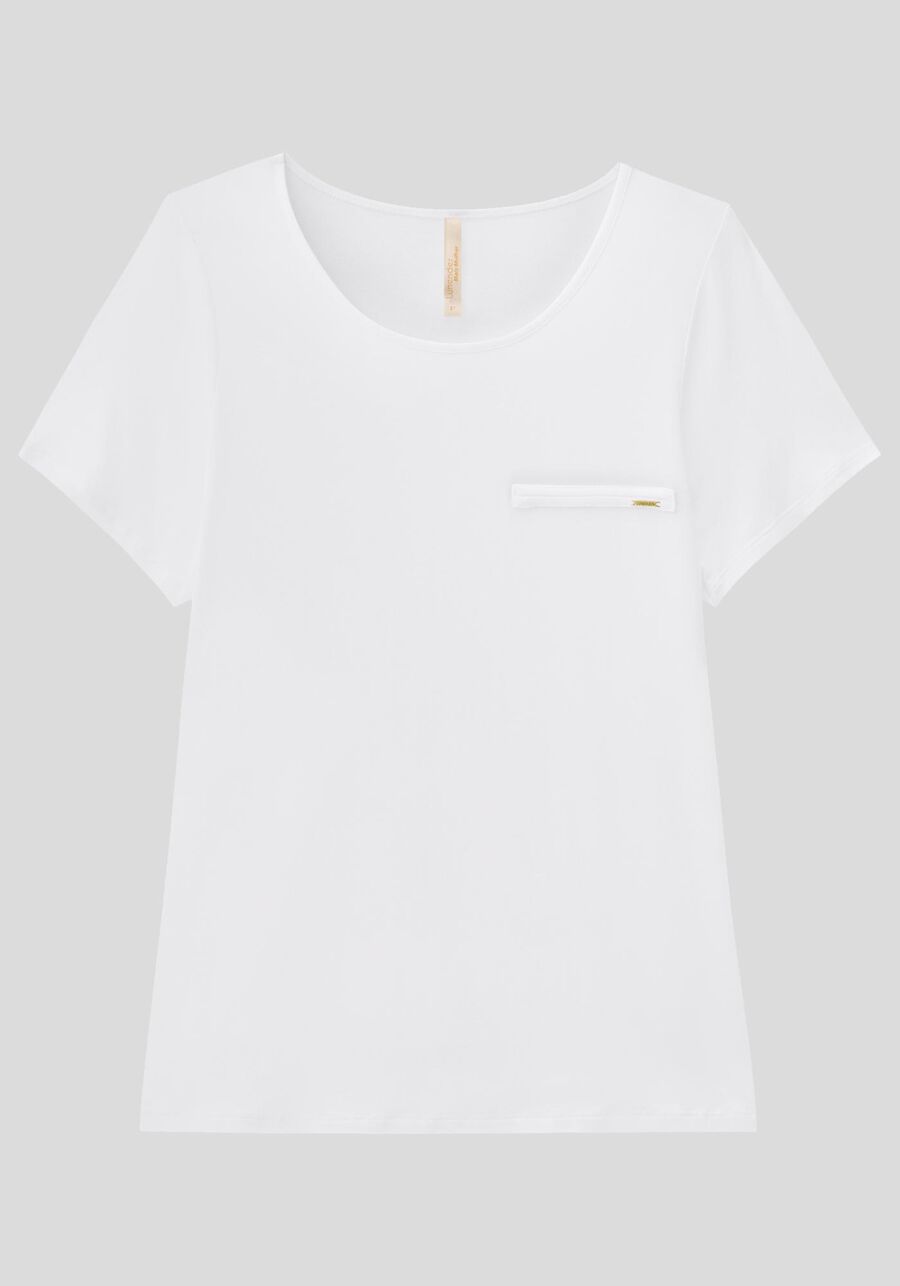 Blusa Básica Lisa De Mangas Curtas Com Detalhe Frontal, . Blusa Básica Lisa De Mangas Curtas Com Detalhe Frontal, , large.