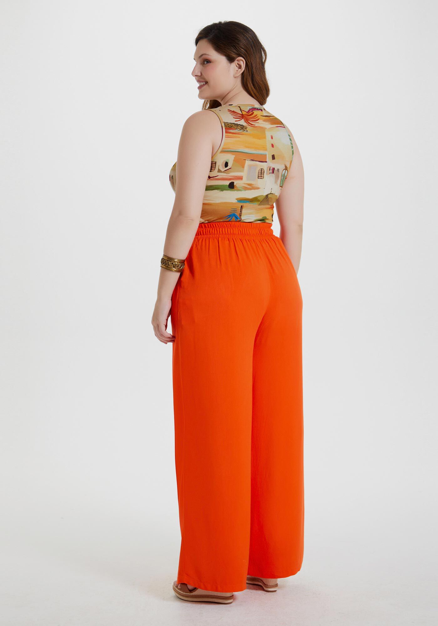 Cal a Pantalona Plus Size com Cintura Alta Lunender