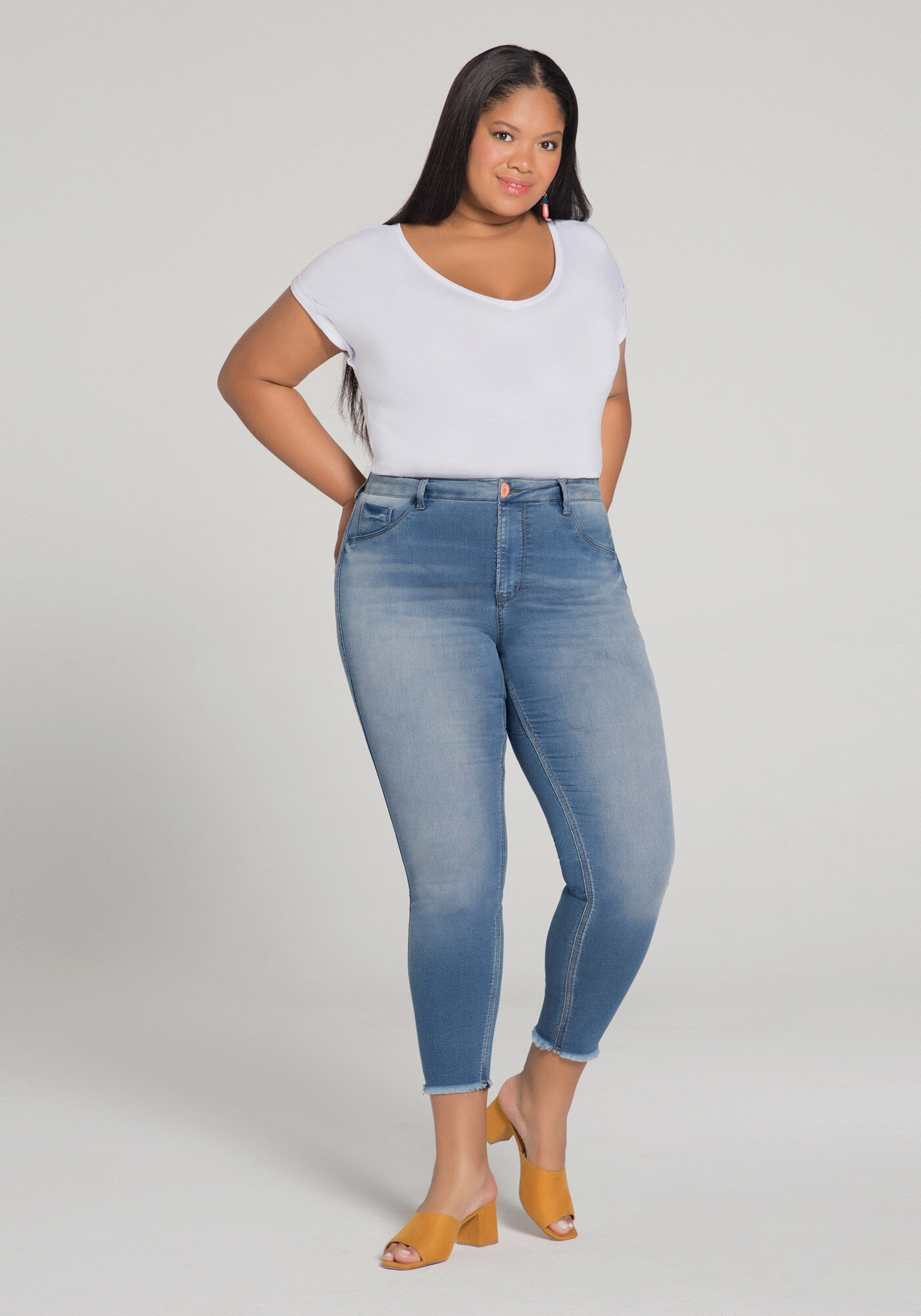 Cal a Jeans Skinny Cigarrete Chapa Barriga Plus Size Lunender