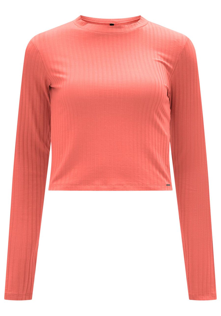 Blusa Manga Longa Canelada Básica com Gola, . Blusa Manga Longa Canelada Básica com Gola, , large.