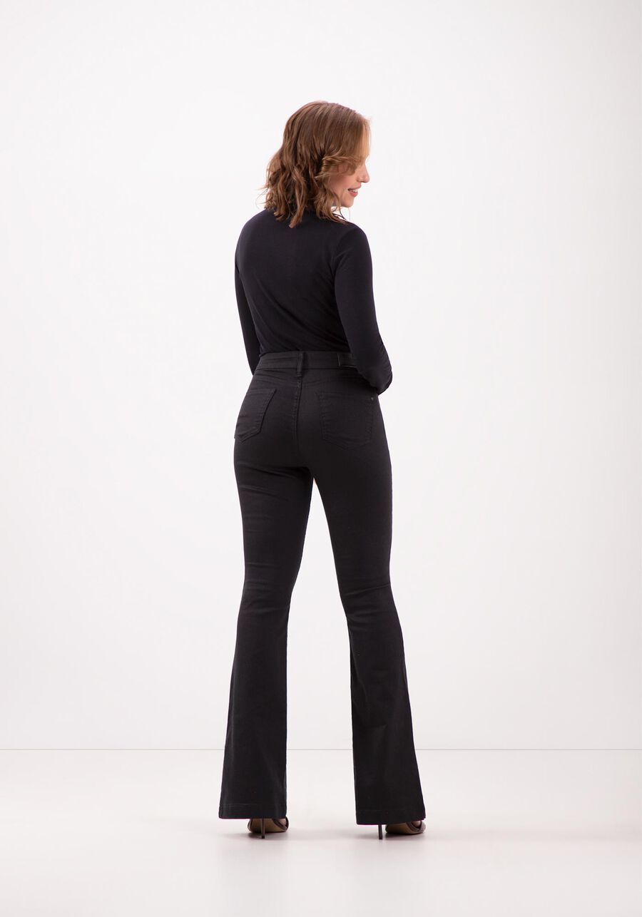 Calça Flare De Cintura Alta Em Sarja Amaciada Para Pequenas, . Calça Flare De Cintura Alta Em Sarja Amaciada Para Pequenas, , large.