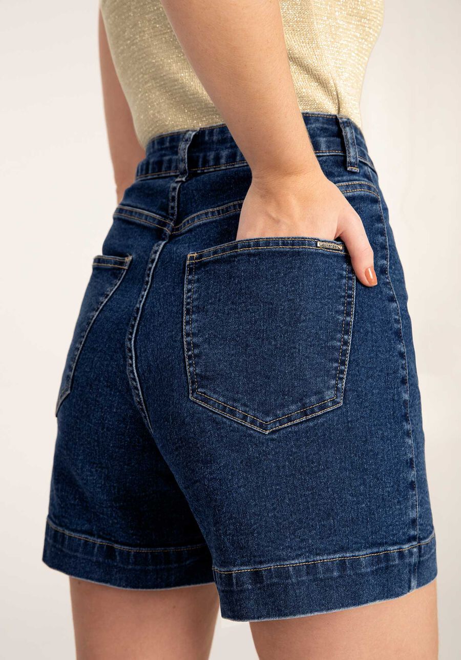 Shorts Jeans Mom Cintura Alta Alongado, , large.