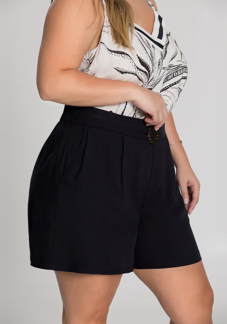 Shorts Rayon com Fivela Plus Size, . Shorts Rayon com Fivela Plus Size, , large.