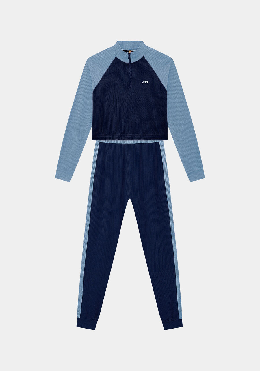 Conjunto Blusão Cropped e Calça Canelado Juvenil, . Conjunto Blusão Cropped e Calça Canelado Juvenil, , large.