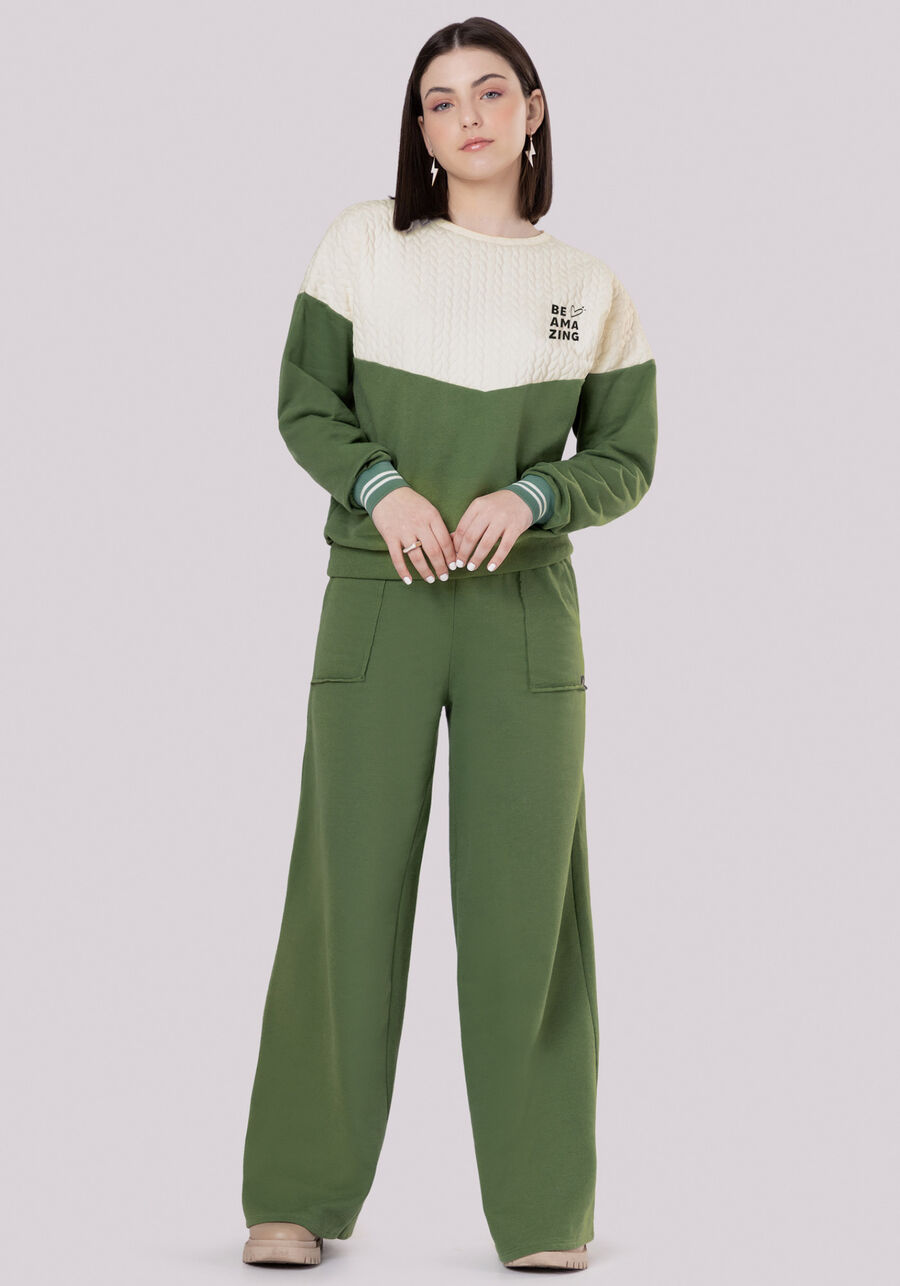 Calça Juvenil Wide Leg em Moletom com Bolsos, . Calça Juvenil Wide Leg em Moletom com Bolsos, , large.