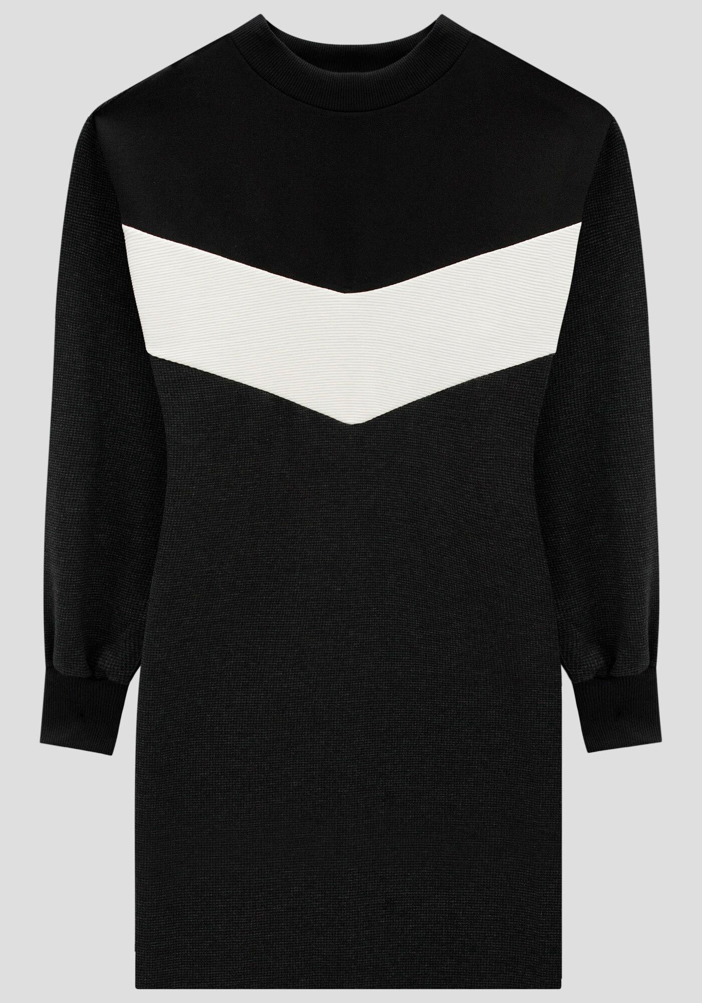 Vestido Curto Juvenil Manga Longa com Recorte, , large.