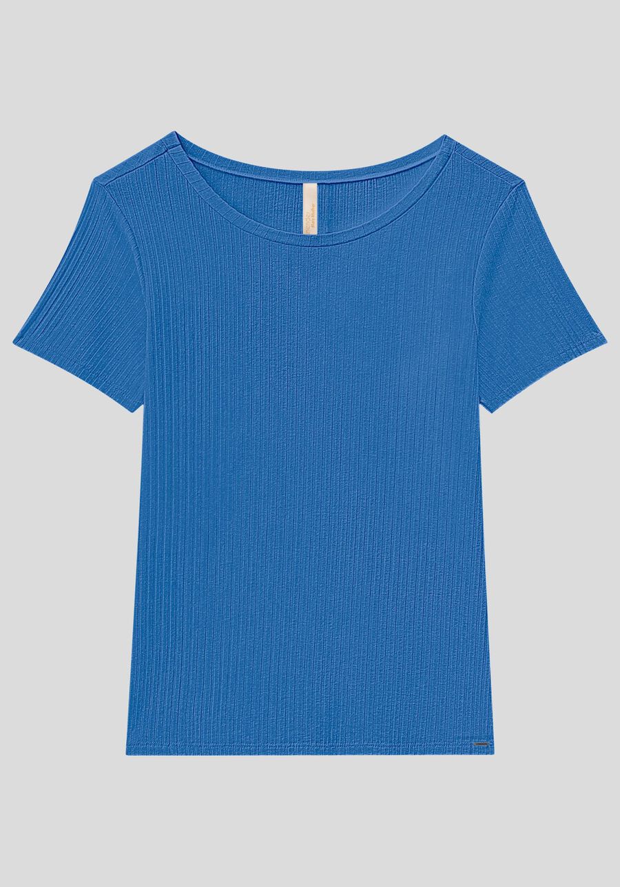 Blusa De Mangas Curtas Em Malha Canelada De Viscose, . Blusa De Mangas Curtas Em Malha Canelada De Viscose, , large.