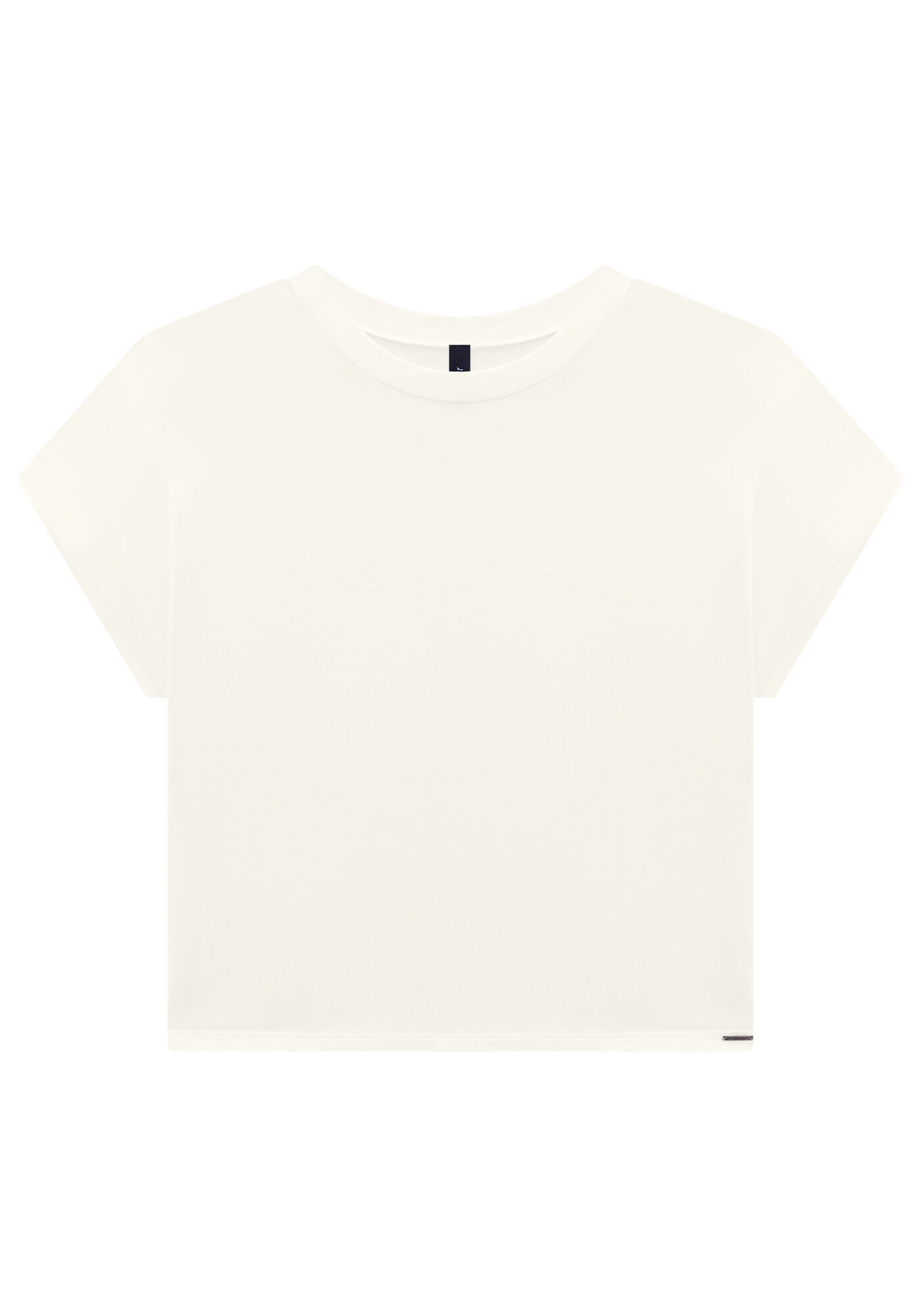 Blusa em Manga Viscose com Manga Curta, BRANCO OFF WHITE, large.