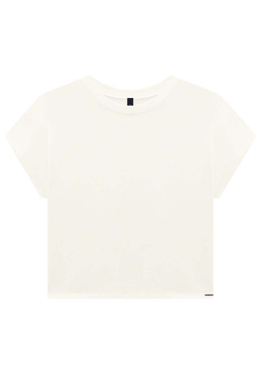 Blusa em Manga Viscose com Manga Curta, . Blusa em Manga Viscose com Manga Curta, , large.