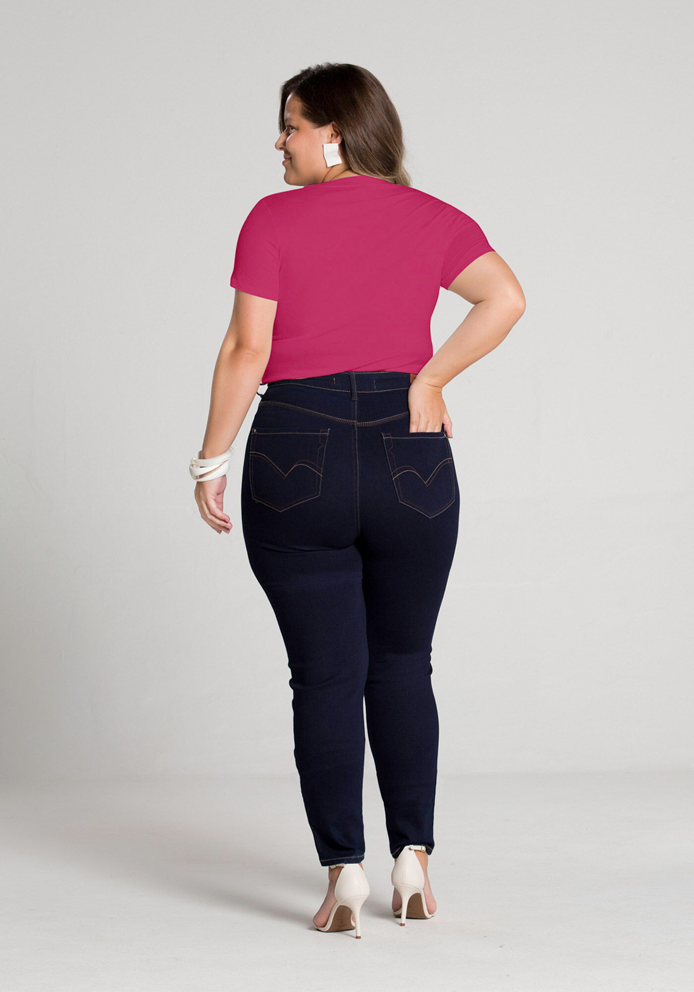 Blusa Plus Size Malha B&aacute;sica, , large.