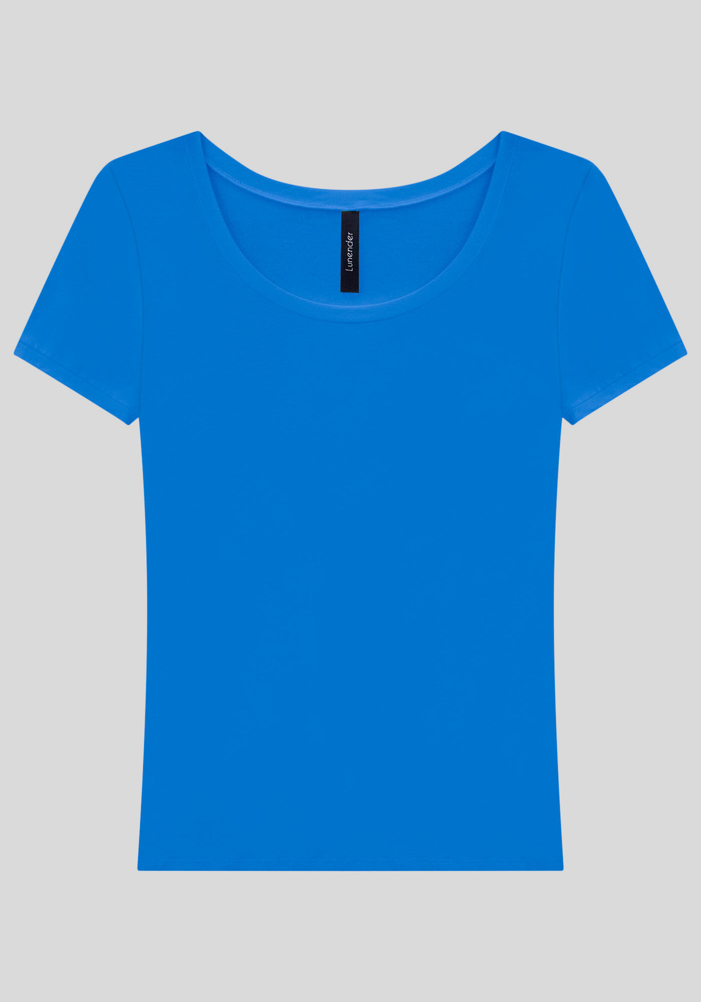 Blusa B&aacute;sica Lisa De Mangas Curtas Em Malha De Viscose, , large.