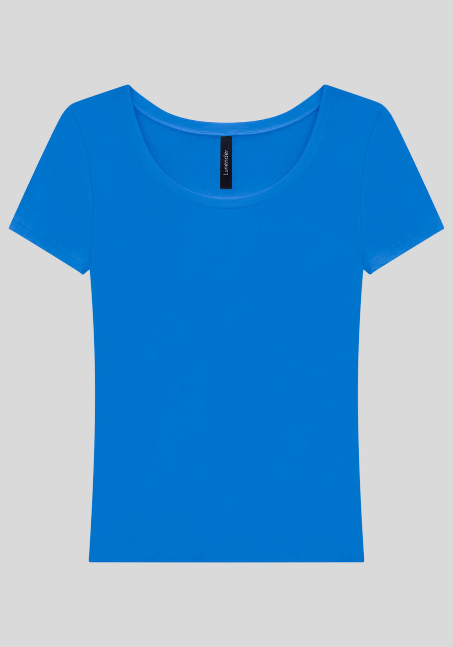 Blusa Básica Lisa De Mangas Curtas Em Malha De Viscose, . Blusa Básica Lisa De Mangas Curtas Em Malha De Viscose, , large.