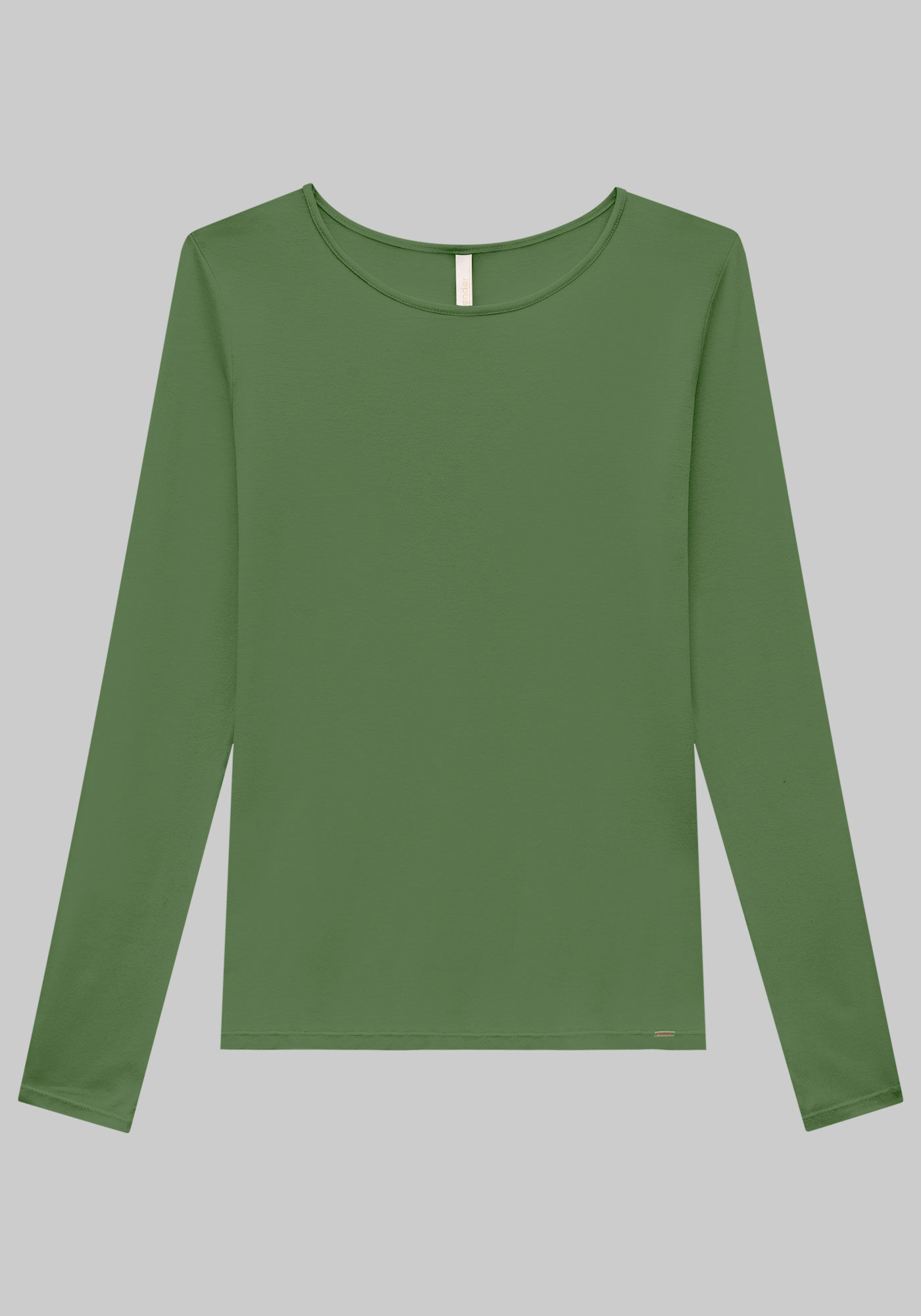 Blusa B&aacute;sica De Mangas Longas Em Malha Com Elastano, , large.