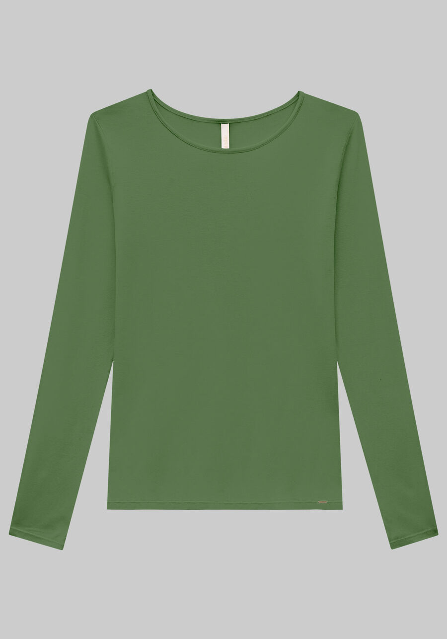 Blusa Básica De Mangas Longas Em Malha Com Elastano, . Blusa Básica De Mangas Longas Em Malha Com Elastano, , large.