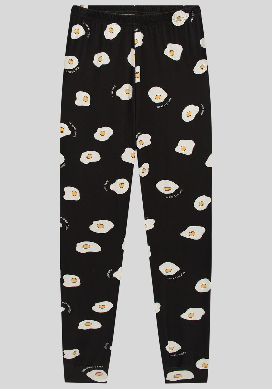 Pijama Estampado em Malha com Blusa e Calça, . Pijama Estampado em Malha com Blusa e Calça, , large.