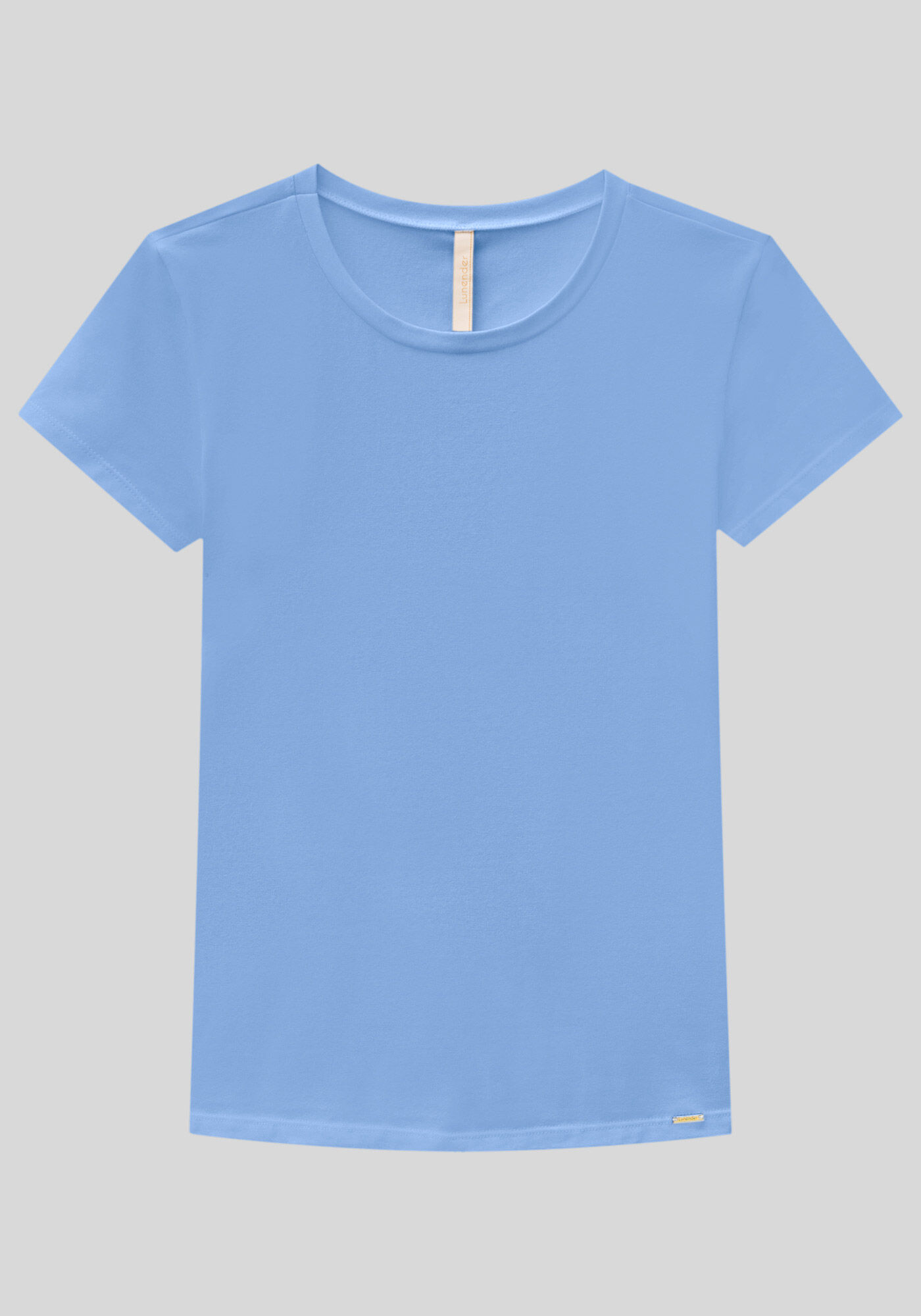 Blusa B&aacute;sica de Mangas Curtas Em Malha De Algod&atilde;o E Elastano, , large.