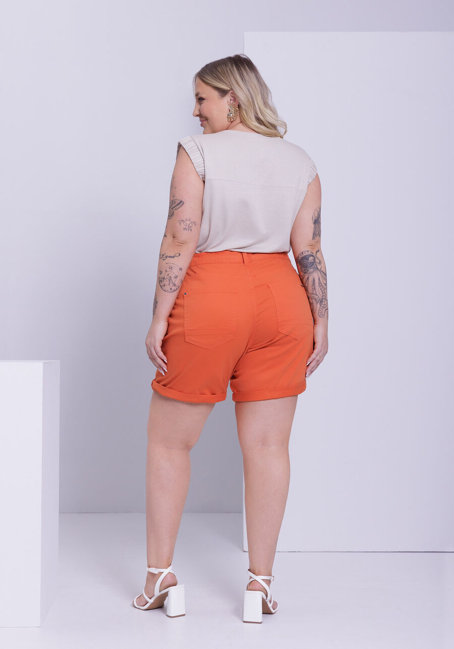 Shorts Boyfriend Plus Size Com Bolsos Em Sarja Com Elastano, . Shorts Boyfriend Plus Size Com Bolsos Em Sarja Com Elastano, , large.
