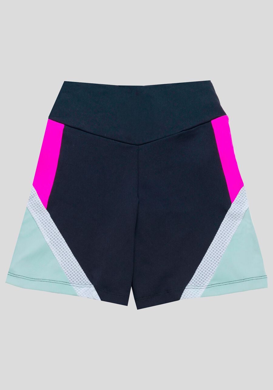 Shorts Cintura Alta com Recorte Texturizado, , large.