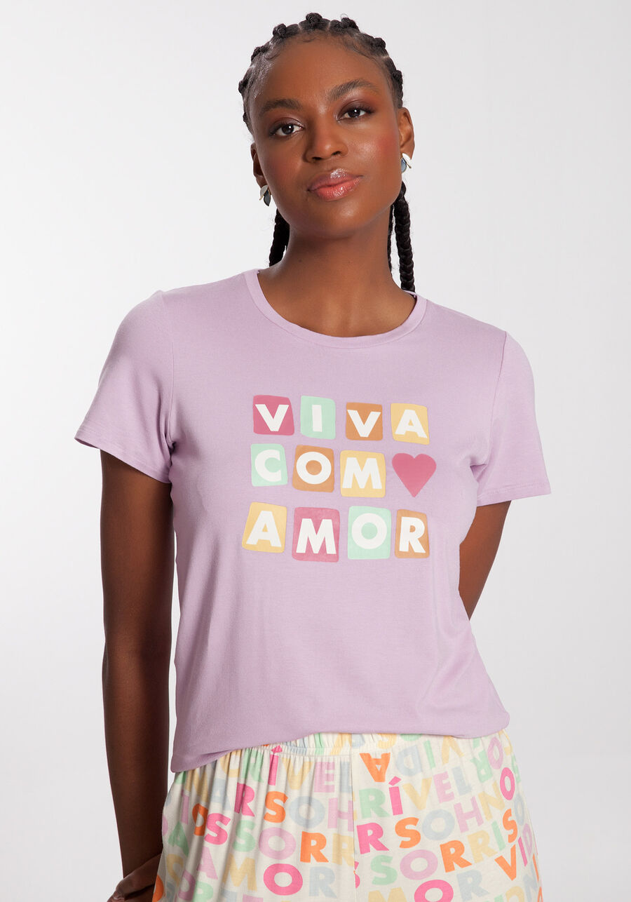 Pijama Estampado em Malha com Blusa e Calça, . Pijama Estampado em Malha com Blusa e Calça, , large.