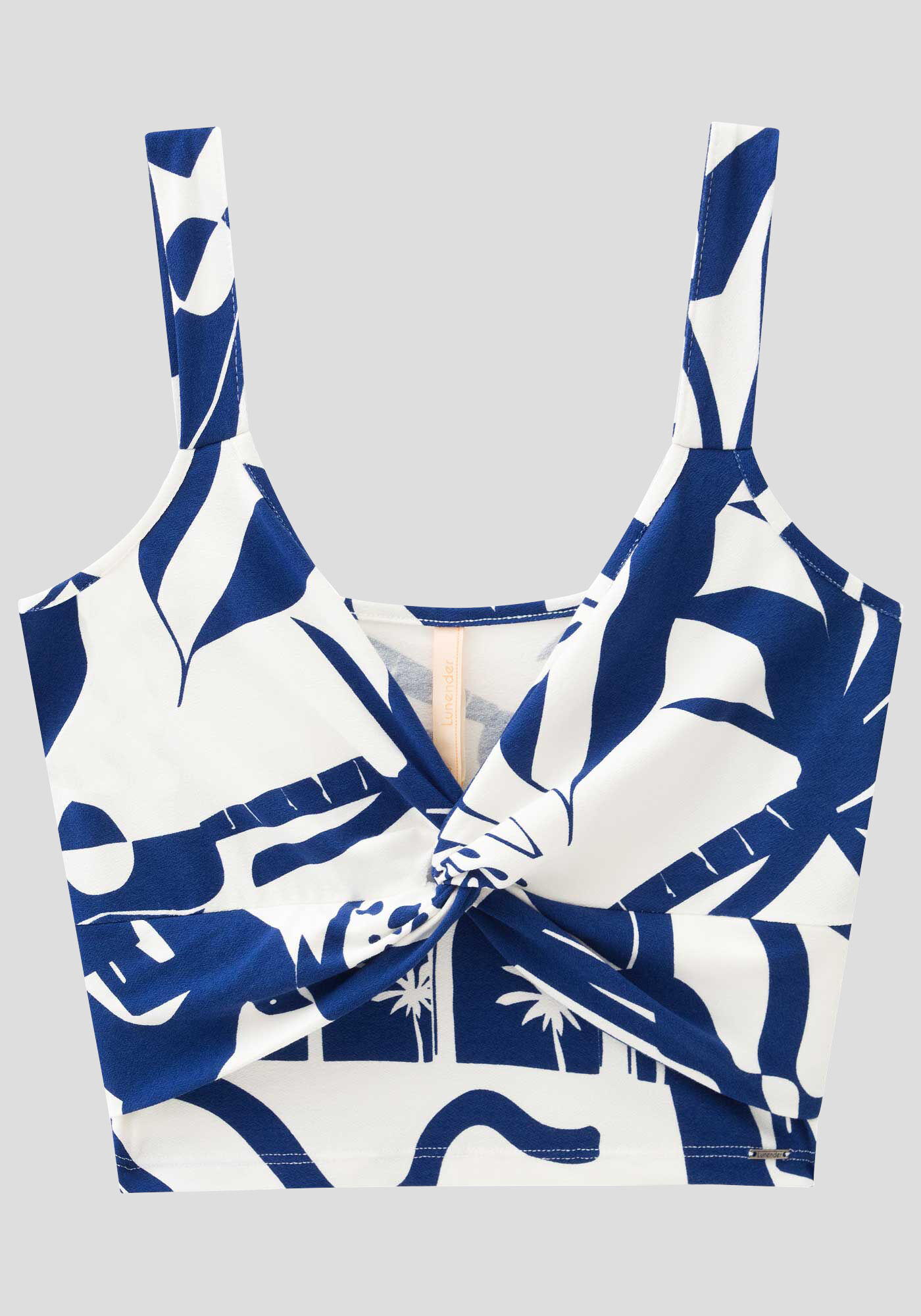 Blusa Cropped em Malha com Tor&ccedil;&atilde;o Decote, , large.