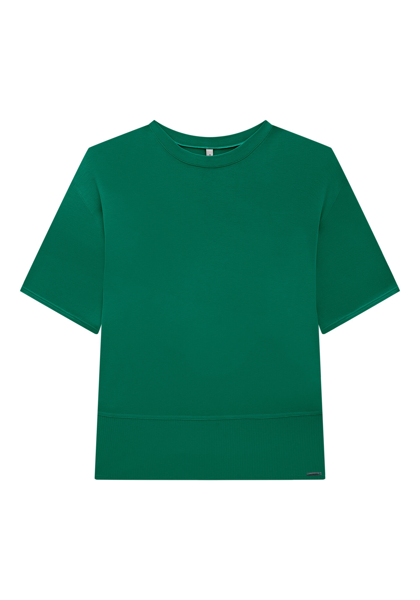 Blusa Manga Curta Plus Size com Recorte Canelado, , large.