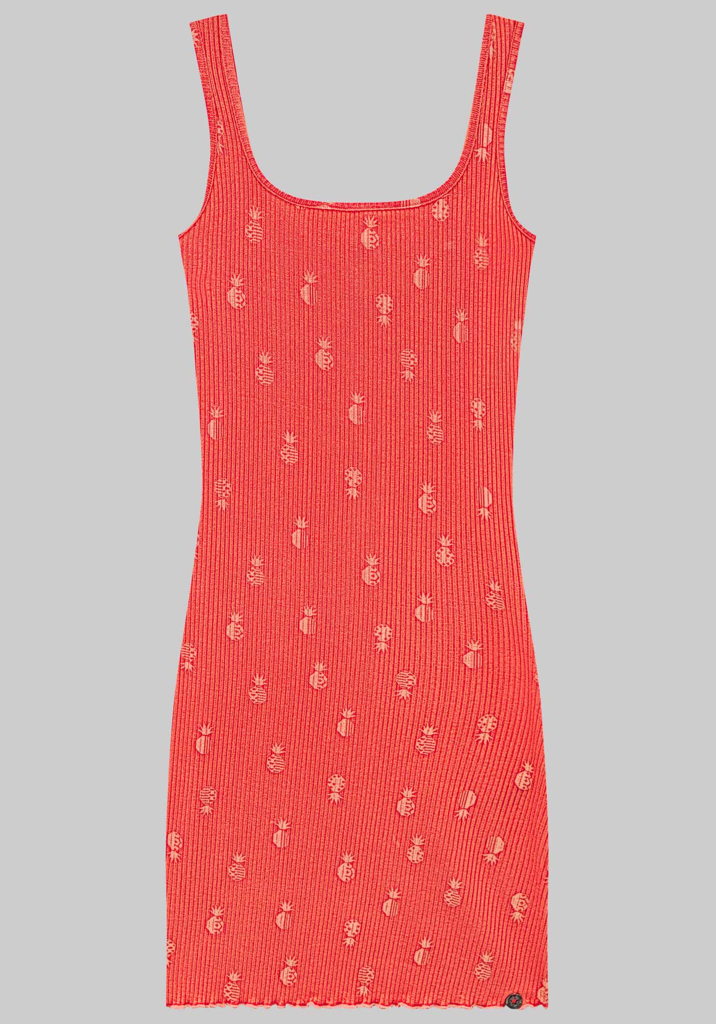 Vestido Juvenil Estampado com Decote Quadrado, ABACACHIC SALMAO, large.