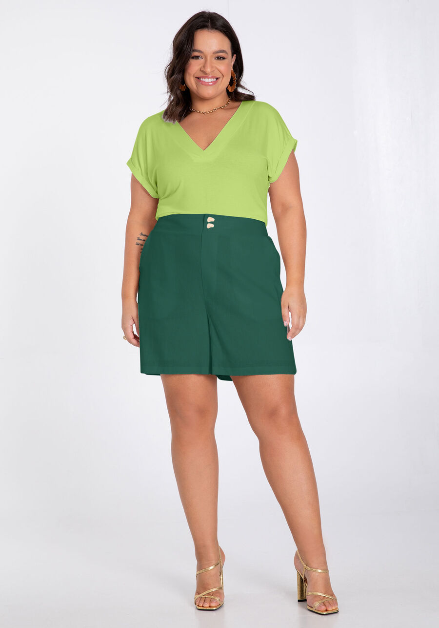 Blusa Plus Size em Malha Viscose com Decote V, . Blusa Plus Size em Malha Viscose com Decote V, , large.