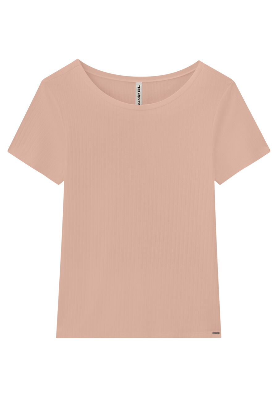 Blusa De Mangas Curtas Em Malha Canelada De Viscose, . Blusa De Mangas Curtas Em Malha Canelada De Viscose, , large.