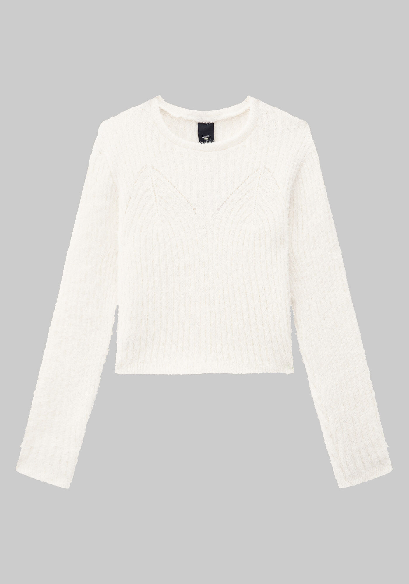 Blus&atilde;o Juvenil em Tric&ocirc; Peluciado, BRANCO OFF WHITE, large.