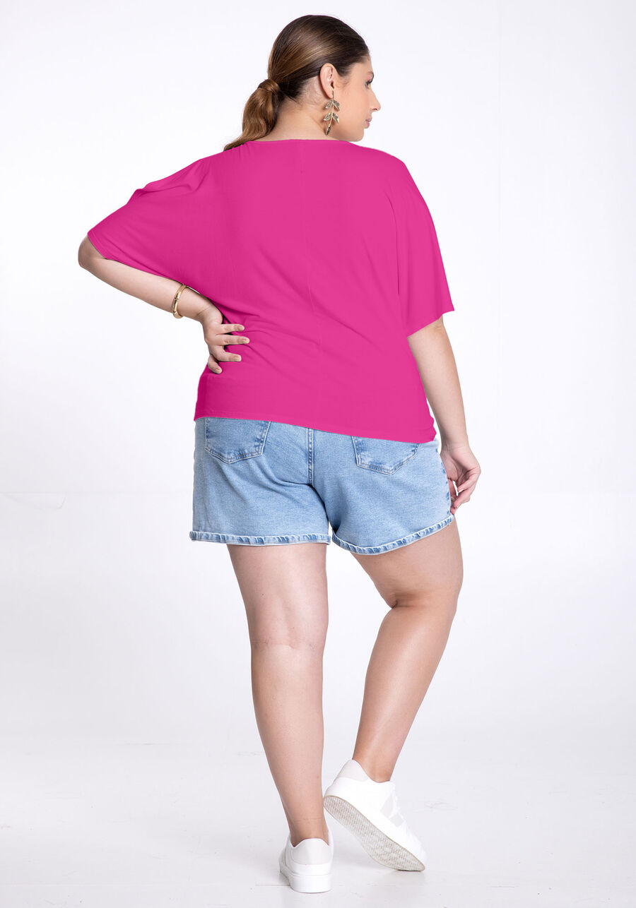 Blusa Plus Size em Malha com Abertura Ombros, , large.