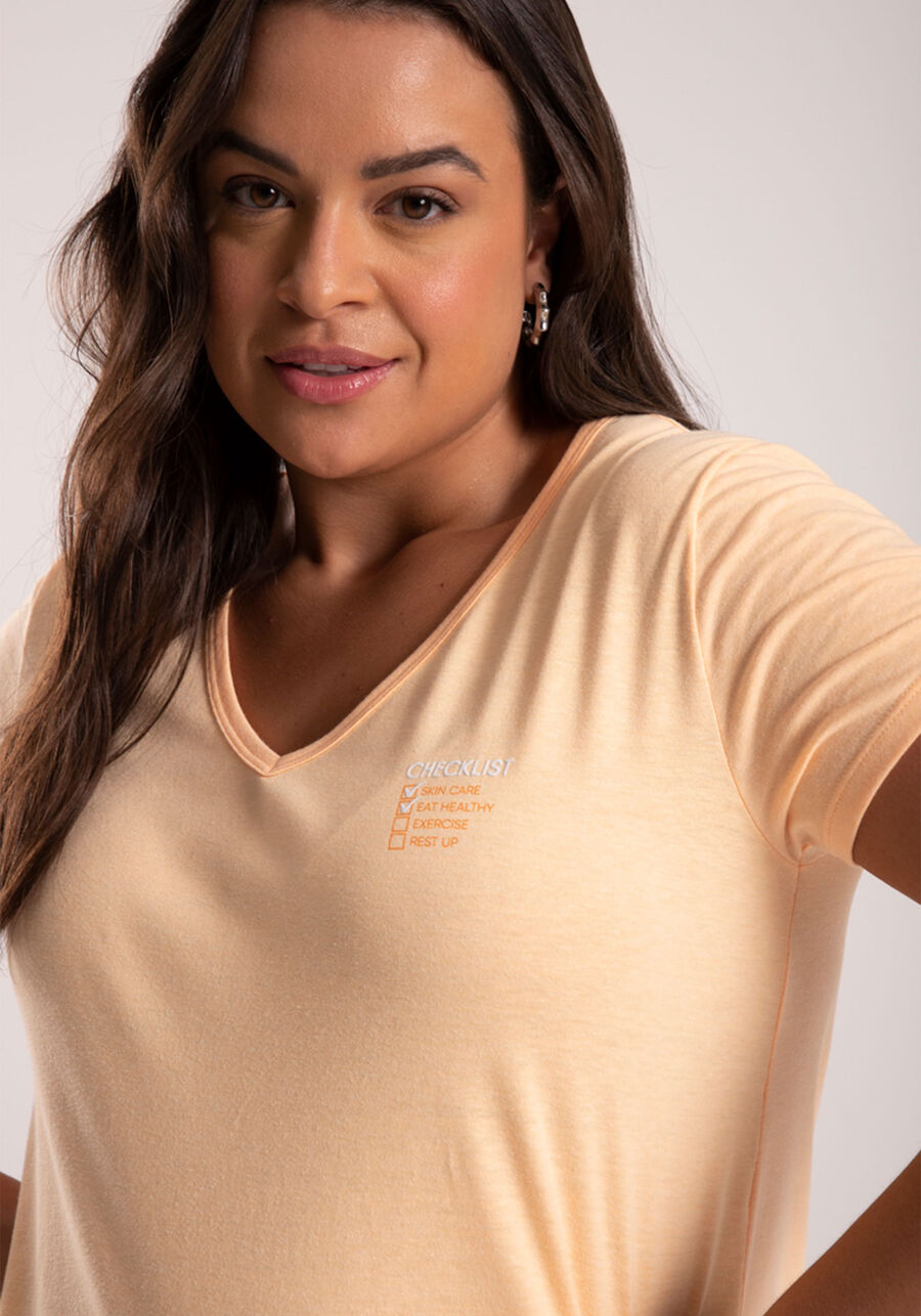 Blusa Manga Curta em Malha com Decote V, . Blusa Manga Curta em Malha com Decote V, , large.
