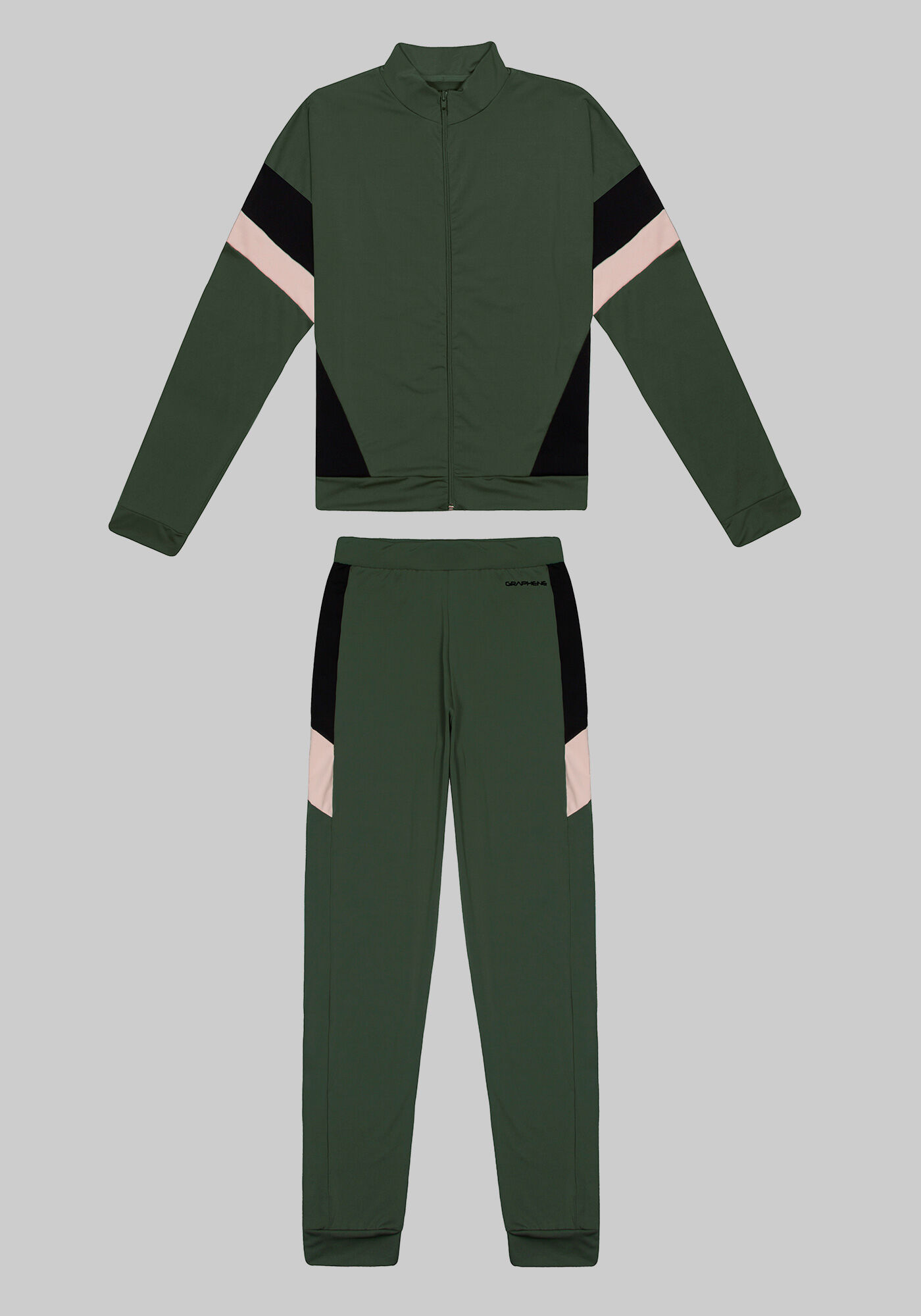 Conjunto com Jaqueta Gola Alta e Cal&ccedil;a, VERDE PANTANO, large.